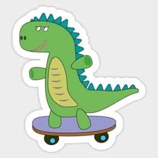 Sweet dino skateboard, dinosaur, skating kids Sticker